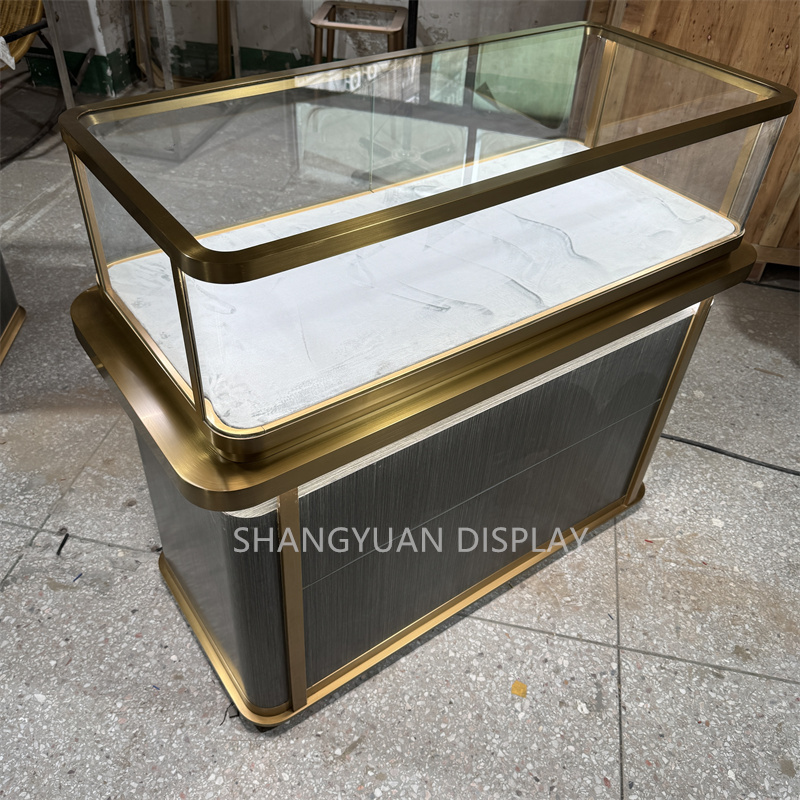 Custom Hign-end Jewellery Display Counter with Wood Finish