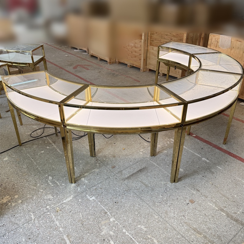 Mirror Stainless Steel Jewelry Showcase