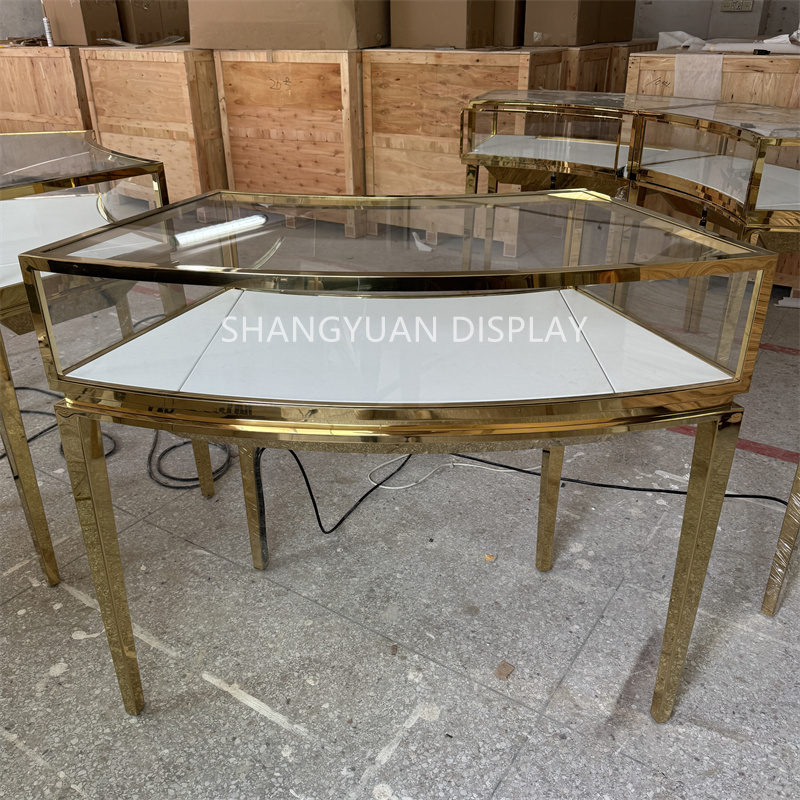 Mirror Stainless Steel Jewelry Showcase