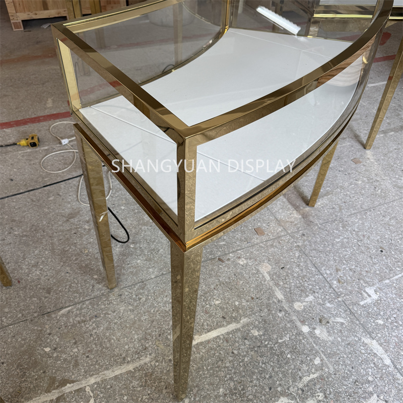 Mirror Stainless Steel Jewelry Showcase