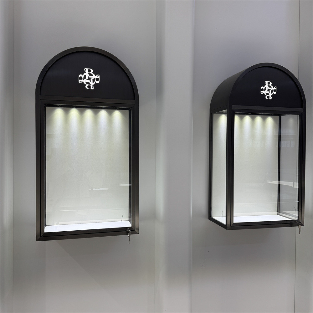 High end Black Wall Mounted Jewelry Showcase