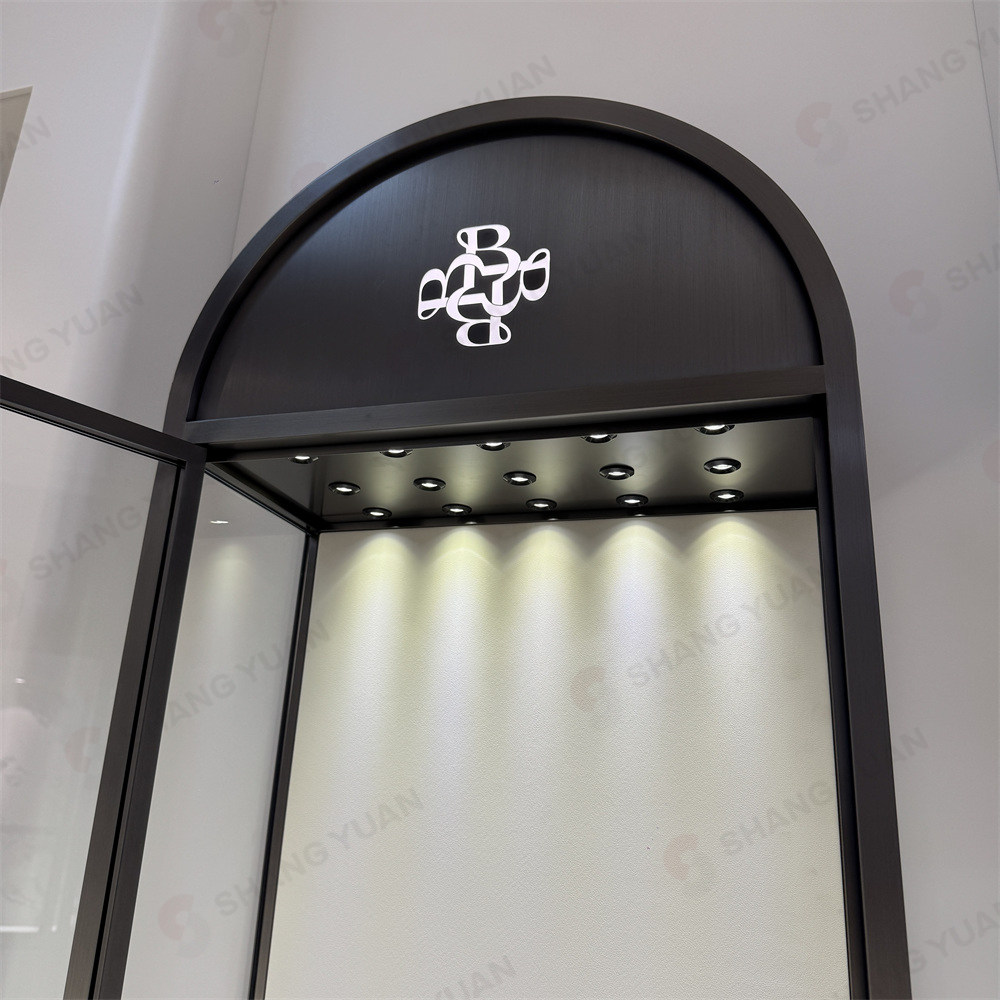 High end Black Wall Mounted Jewelry Showcase