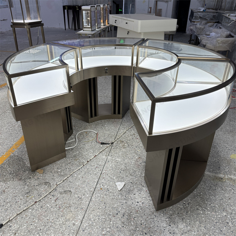 Luxury Round Jewelry Display Cases