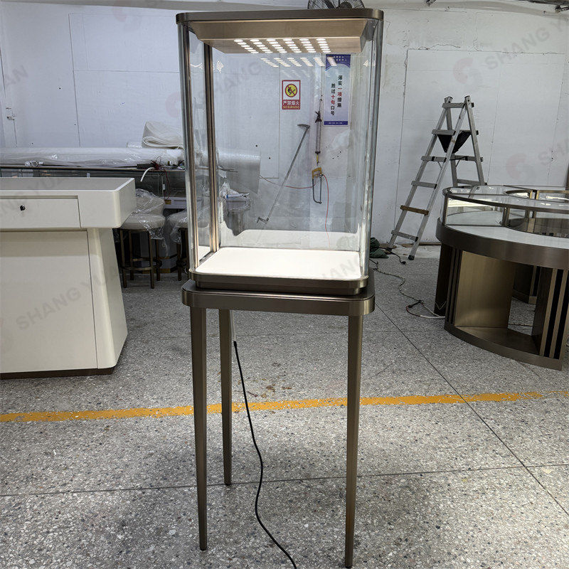 Standing Jewelry Display Case With Intelligent Lighting