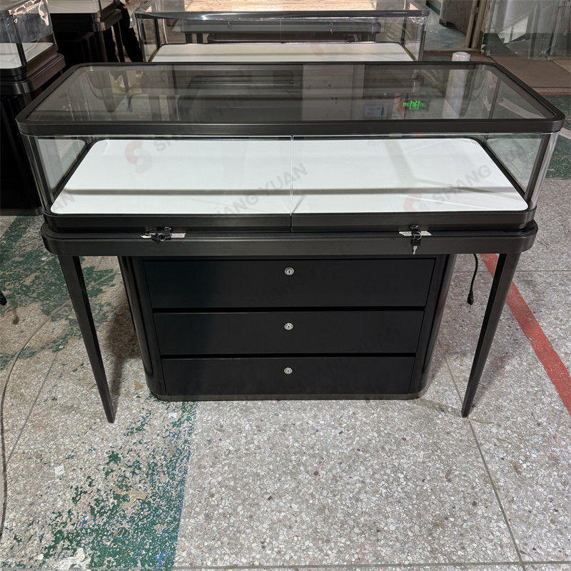 Antique Jewelry Display Case in Classic Black Finish