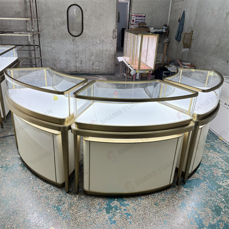 【Nigeria】Classic Curved Jewellery Display Counter: Exquisite Craftsmanship to Highlight Jewel Brilliancy