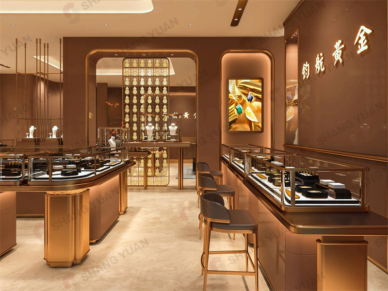 Junhang Gold: Chinese Aesthetics &amp; Luxury in Gold Jewellery Shop Design