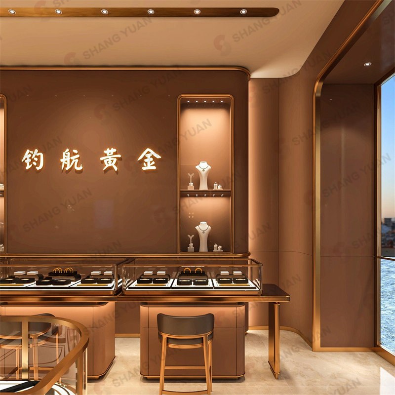 Shangyuan Display Creates Unique Junhang Gold Jewelry Store Design with Gourd Elements &amp; Luxury