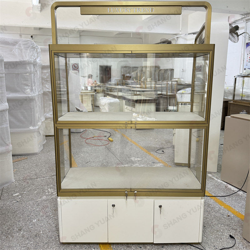Modern Wall Jewelry Display Case Design for Boutique Jewelry Stores