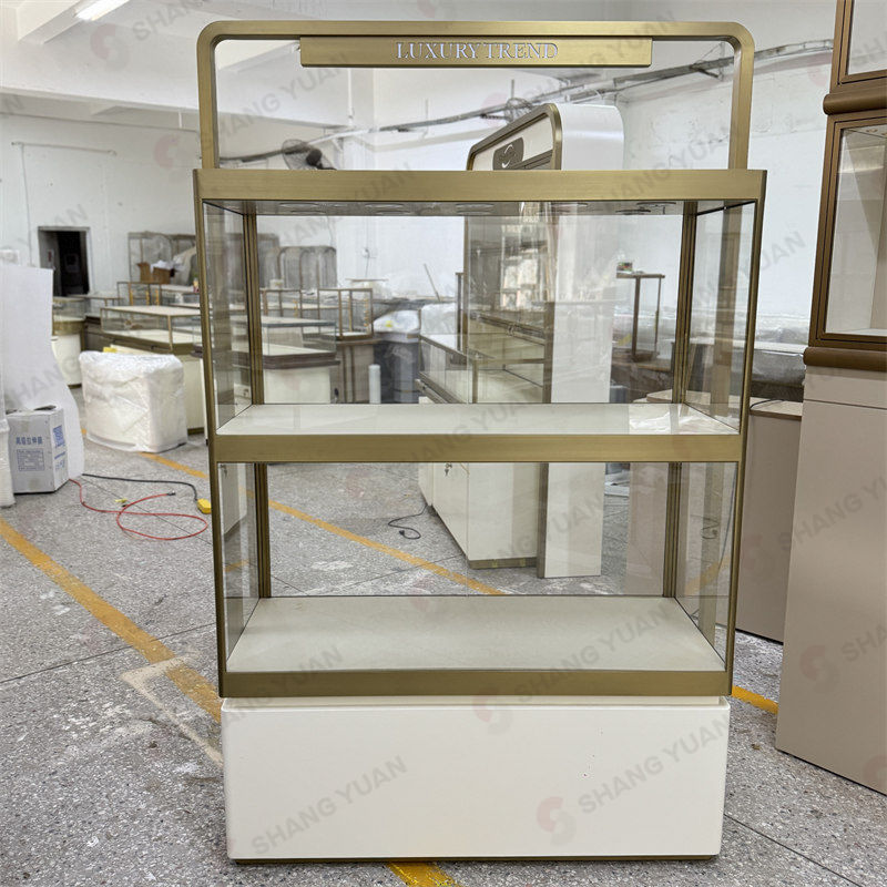 Modern Wall Jewelry Display Case Design for Boutique Jewelry Stores