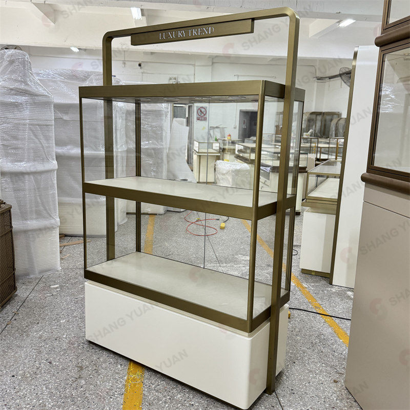 Modern Wall Jewelry Display Case Design for Boutique Jewelry Stores