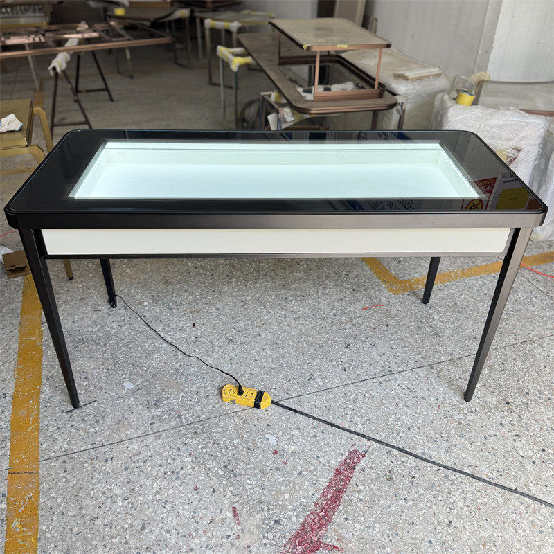 Modern Jewelry Display Tables with Elegant Glass Showcases