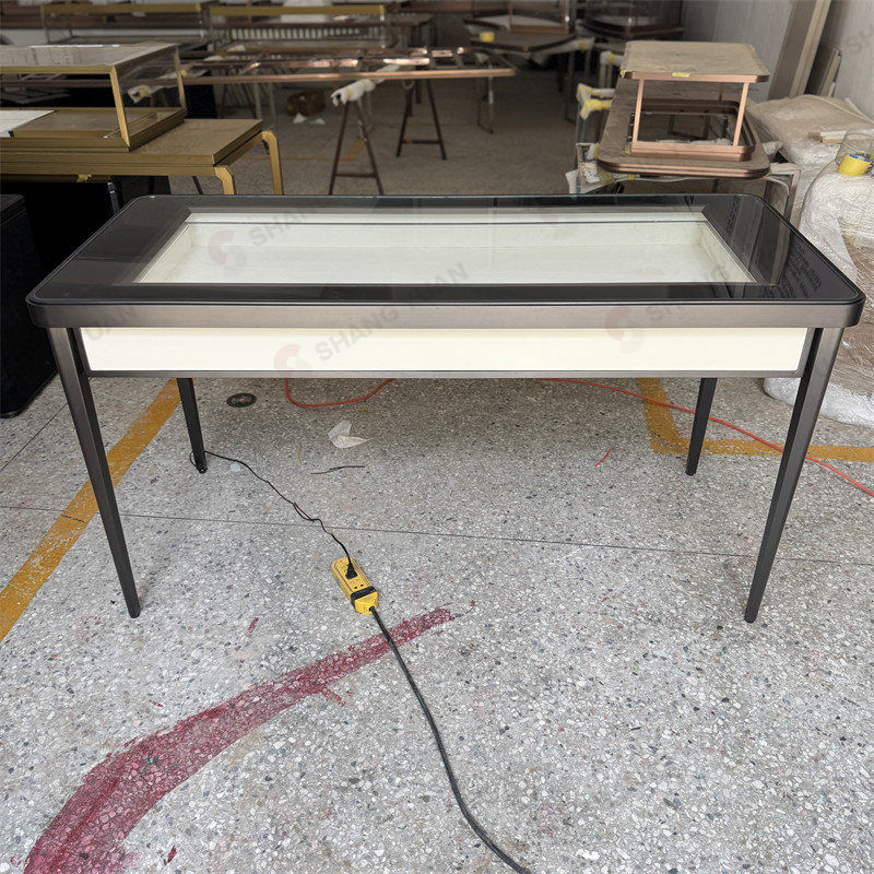 Modern Jewelry Display Tables with Elegant Glass Showcases