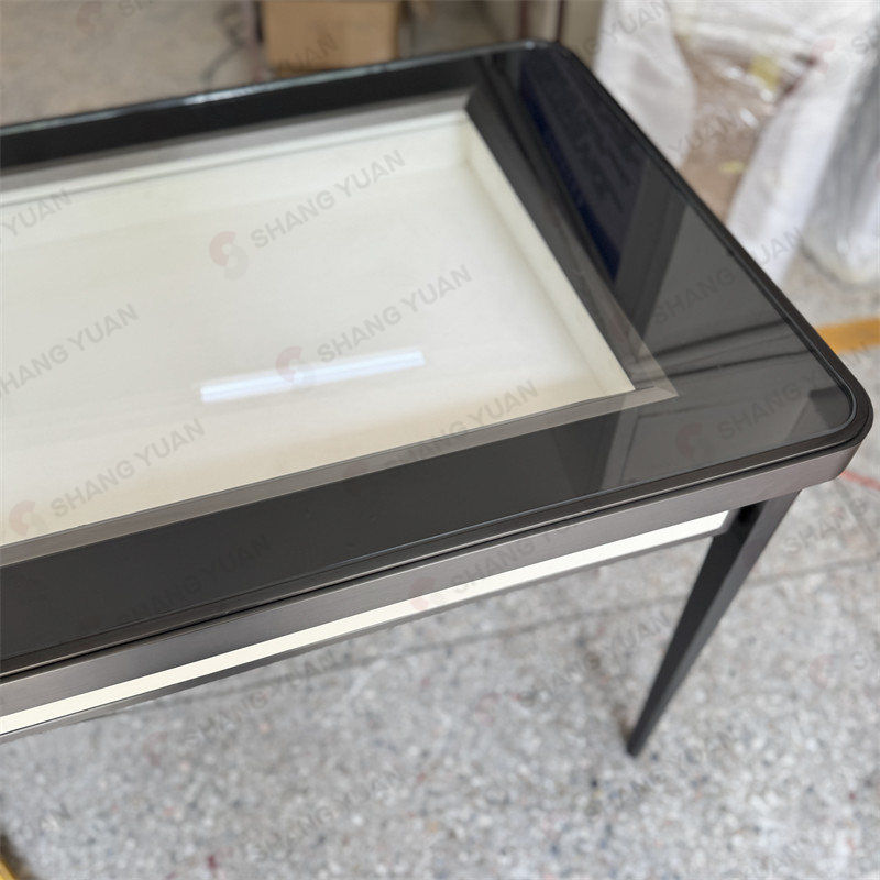 Modern Jewelry Display Tables with Elegant Glass Showcases