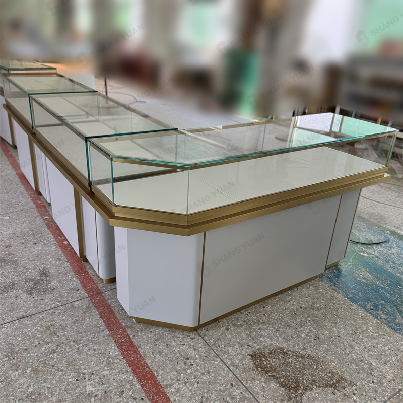 Stylish Glass Jewellery Display Cabinet with Illuminated Base