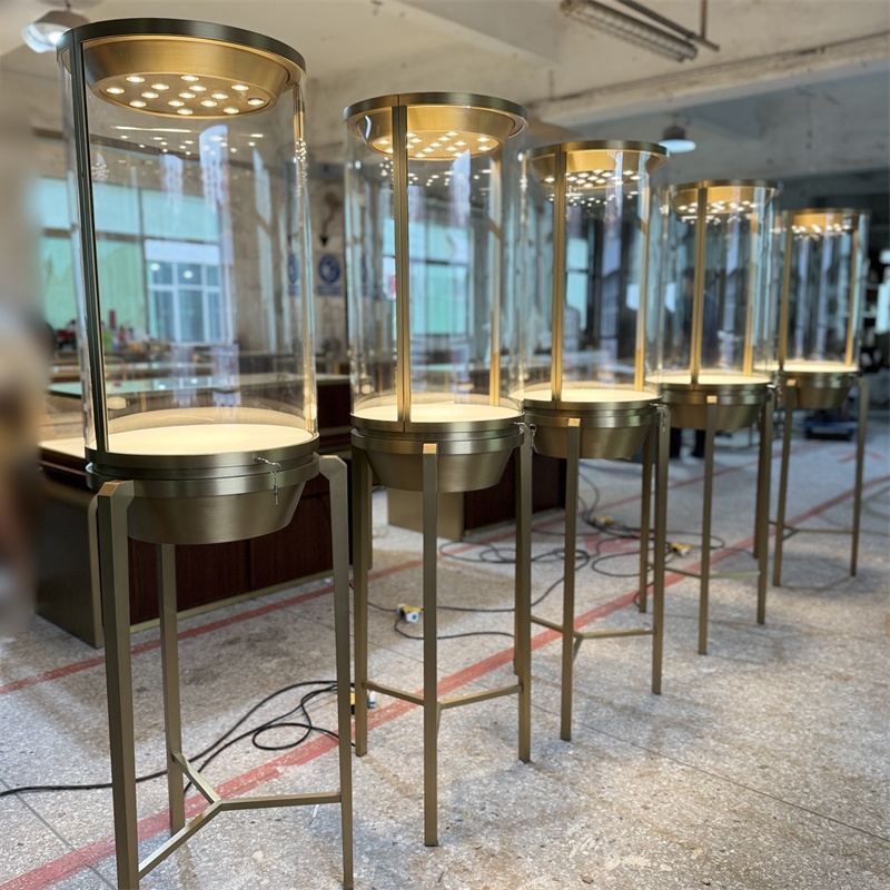 Arc Glass LED Standing Jewellery Cabinet
