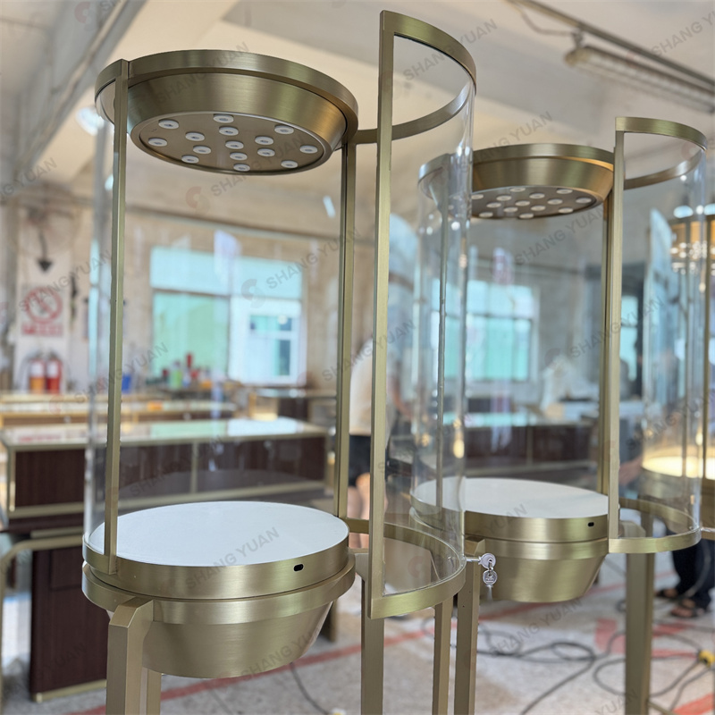 Arc Glass LED Standing Jewellery Cabinet