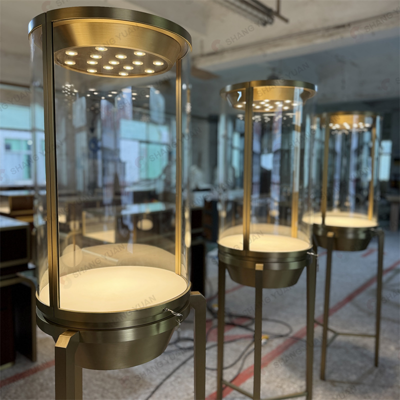 Arc Glass LED Standing Jewellery Cabinet
