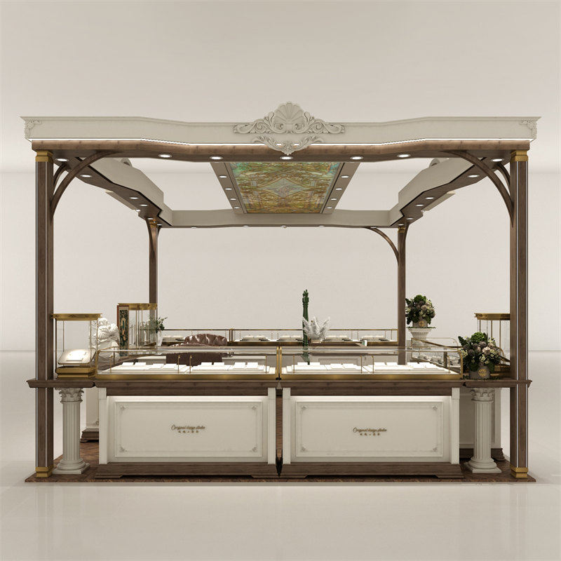 Mastering the 20m² Luxury Jewelry Kiosk Design for Mall: Blending Classical Aesthetics with Mall Focus