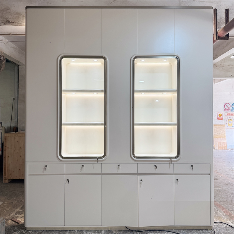 Luxury White Jewellery Shop Furniture with LED &amp; Lockable Storage