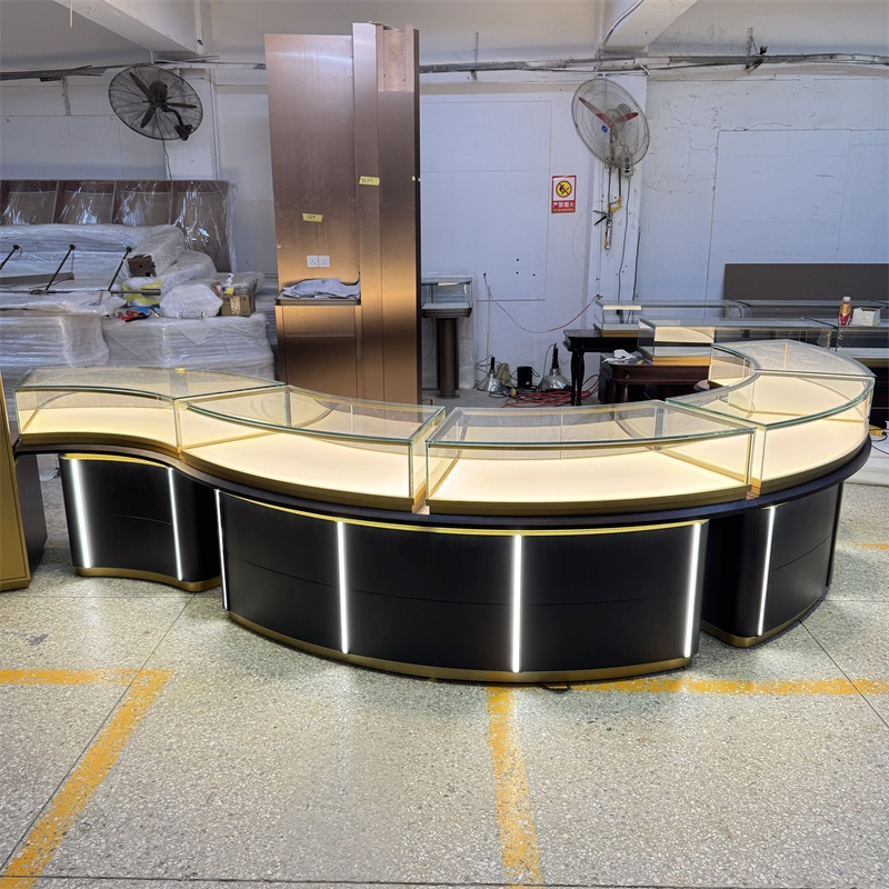 Modern Dark Gold Jewellery Shop Furniture Design Trends